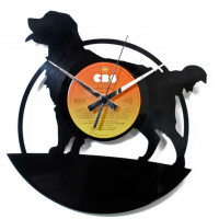 Orologio con movimento al quarzo realizzato su LP in vinile.Mod.Cane Orologio con movimento al quarzo realizzato su LP in vinile.Mod.Cane